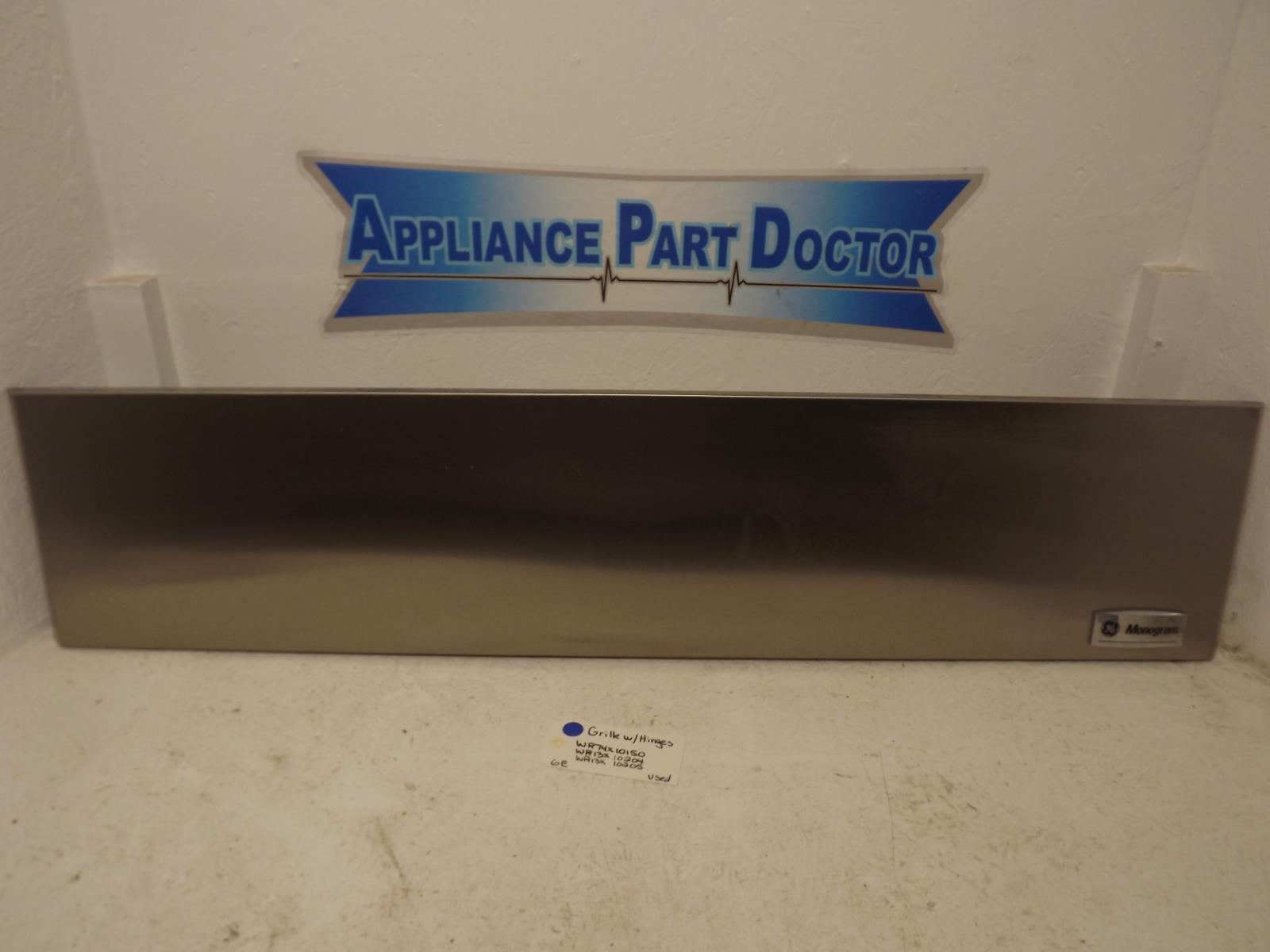 GE Monogram Refrigerator WR74X10150 WR13X10205 WR13X10204 Grille w/Hinges Used GE Monogram Refrigerator WR74X10150 WR13X10205 WR13X10204 Grille w/Hinges Used